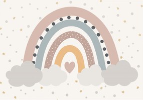 Fotótapéta Szivárvány Boho Felhők Gyerekeknek Gyerek Tapéta 368x254