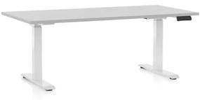 OfficeTech C állítható magasságú asztal, 160 x 80 cm, fehér alap, világosszürke