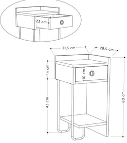 SONY fehér éjjeliszekrény