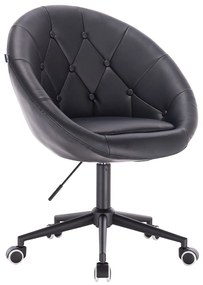 HC8516K Fekete modern műbőr szék fekete lábbal