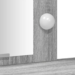 LED-es sminktükör Szürke Sonoma 102x33x135 cm