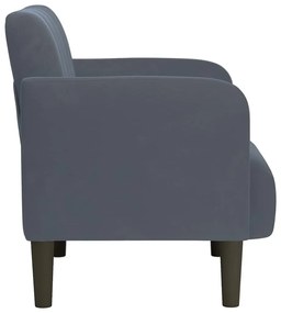 sötétszürke bársony kanapészék karfás szék 54 cm