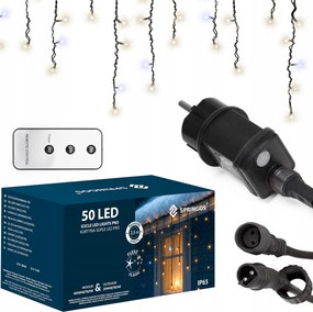 Jégcsap Lámpa Szett 500LED IP65 Időzítő Fehér Kültéri Pro Pilot Flash 25m