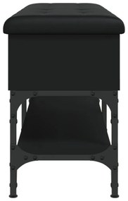 fekete szerelt fa cipőtároló pad 102 x 32 x 45 cm