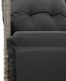 vidaXL 9 részes szürke polyrattan kerti bisztrógarnitúra párnákkal
