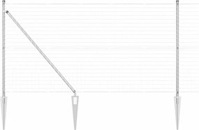 vidaXL Kerítés oszlopokkal Ezüst 1 x 10 m Acél