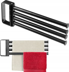 Forgatható Akasztó 4 Törölközőhöz Fürdőszobai Alu Loft Tartó Fúrás Nélkül