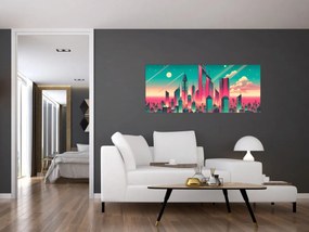 Kép – Nagyváros pop-art stílusban (120x50 cm)