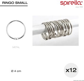 Matt ezüstszínű zuhanyfüggöny karika szett 12 db-os Ringo Small – Spirella