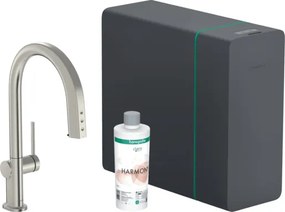 Mosogató csaptelep Hansgrohe Aqittura leeresztőszelep nélkül rozsdamentes acél 76836800