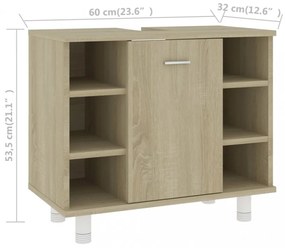 sonoma tölgy színű szerelt fa fürdőszobaszekrény 60x32x53,5 cm