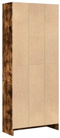 füstös tölgy színű szerelt fa könyvszekrény 60 x 24 x 143 cm