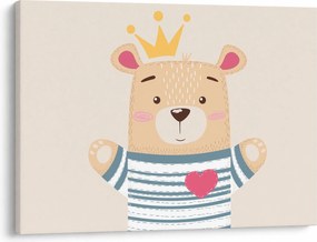 Kép - Teddy maci koronával (70x50 cm)