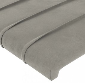 világosszürke bársony LED-es fejtámla 160x5x78/88 cm