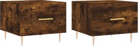 vidaXL 2 db füstös tölgy szerelt fa dohányzóasztal 50 x 50 x 40 cm