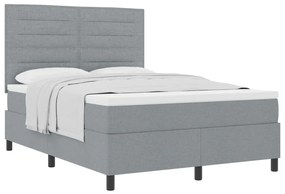 Box Spring Ágy matraccal Világosszürke 140x190 cm Textil