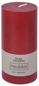 Friendly piros gyertya, égési idő 50 óra - Rustic candles by Ego dekor