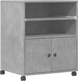 vidaXL betonszürke nyomtatóállvány kerekekkel 60x48x74 cm