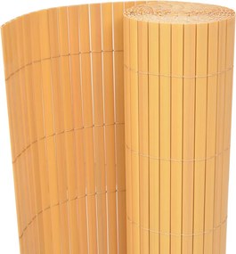 vidaXL sárga kétoldalas PVC kerti kerítés 90 x 500 cm