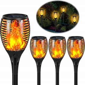 4x Napelemes Kerti Lámpa Fáklya Led Láng Kerti Lámpa Készlet