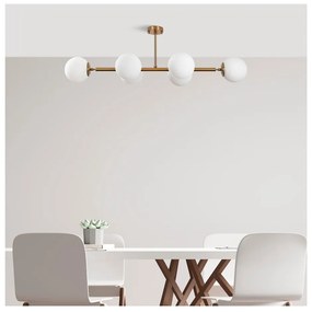 Fehér-aranyszínű mennyezeti lámpa üveg búrával 40x110 cm Fazli – Opviq lights