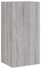 szürke sonoma színű fali TV-szekrény LED-ekkel 40,5x35x80 cm