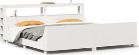 vidaXL fehér tömör fenyőfa ágy matrac nélkül 200 x 200 cm