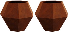 vidaXL Növénytartó 2 pcs Rozsdás 75 x 75 x 60 cm Időjárásálló acél