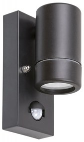 RABALUX-8834 Medina mozgásérzékelős matt fekete kültéri fali lámpa 1XGU10 10w IP44 UV álló üveggel