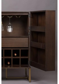 Bortartó szekrény egzotikus fa dekorral 24 palackhoz, 100x100 cm Class - Dutchbone