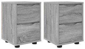 vidaXL Éjjeliszekrények 2 pcs Szürke Sonoma 30,5 x 30 x 43 cm Faanyag