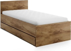 Ágy ELISA 90 x 200 cm, artisan tölgy Matrac: Coco Maxi matrac 20 cm, Ágyrács: Deszkás ágyráccsal