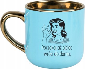 Bögre Kék 400ml Ajándék Vicces Anyák Napja Várd Meg, Amíg Az Apa Visszatér