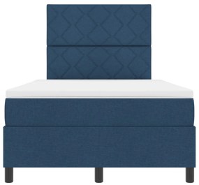 Boxspring Ágy Matraccal Kék Kisméretű Dupla Szövet