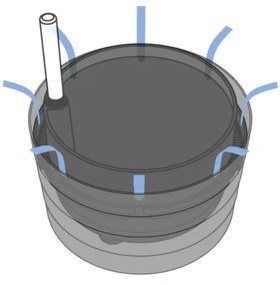 Plastia öntöző cserepek Berberis antracit + zöld,26 cm átmérőjű, öntözésre alkalmas cserepek