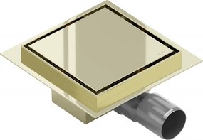 Mexen Flat-Q M13 padlószint alatti négyzet alakú lefolyó 12 x 12 cm, arany - 1510012