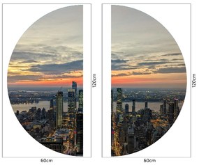PIPPER. Textil kör alakú falmatrica "New York" Méret: 120cm