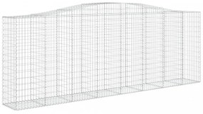 vidaXL 7 db íves horganyzott vas gabion kosár 400x50x140/160 cm