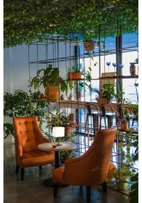 Fekete-fehér asztali lámpa textil búrával (magasság 30 cm) Lela – Fischer &amp; Honsel