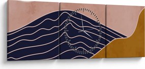 Kép - Nap a hegyek felett (órával) (90x30 cm)