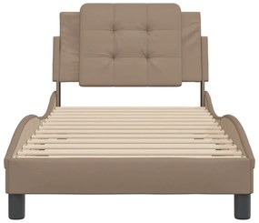 vidaXL cappuccino színű műbőr ágykeret matrac nélkül Zadar 100x200 cm