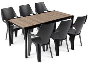 Parker Large 6+1 kerti bútor garnitúra szett kőris-grafit