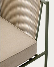 Zöld-bézs fém kerti fotel Zivia – Kave Home