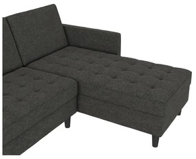 Sötétszürke bársony sarokkanapé Presley – Støraa