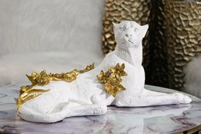 Leopárd fehér/arany 53x21,5x24cm