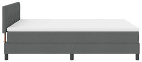 Boxspring ágy matraccal sötétszürke 140x200 cm szövet