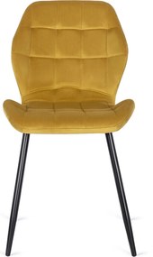 Szék mustársárga színben, bársony kárpittal. LUCKY