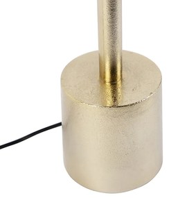 Art Deco asztali lámpa arany és fekete pamut búrával 45 cm - Diverso