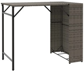 5 részes szürke polyrattan összecsukható kerti étkezőgarnitúra