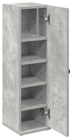 betonszürke fürdőszobaszekrény tekercstartóval 20,5x22x72 cm